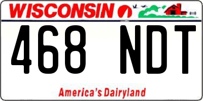 WI license plate 468NDT