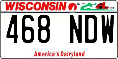 WI license plate 468NDW