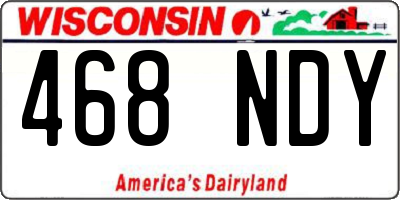 WI license plate 468NDY