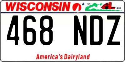 WI license plate 468NDZ