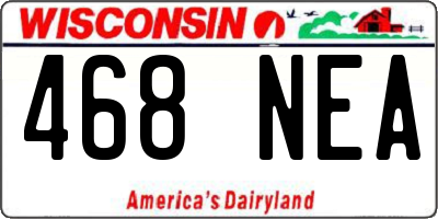 WI license plate 468NEA