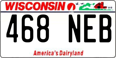 WI license plate 468NEB