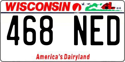 WI license plate 468NED