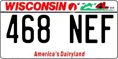 WI license plate 468NEF