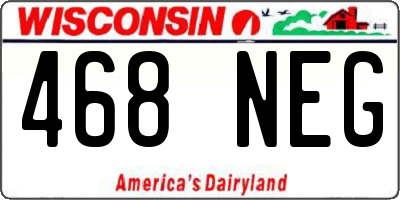 WI license plate 468NEG