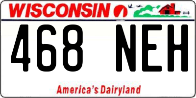 WI license plate 468NEH
