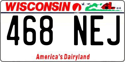 WI license plate 468NEJ