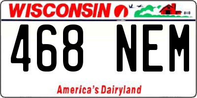 WI license plate 468NEM