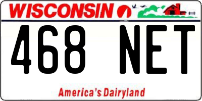 WI license plate 468NET
