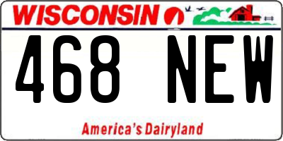 WI license plate 468NEW