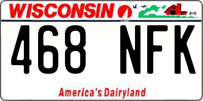 WI license plate 468NFK
