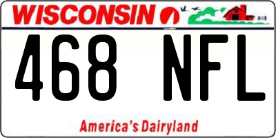 WI license plate 468NFL