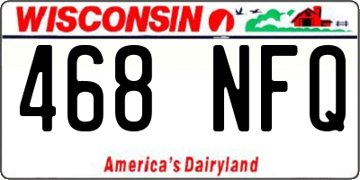 WI license plate 468NFQ