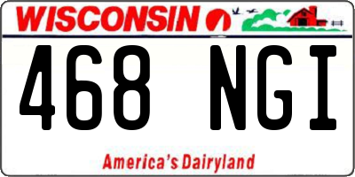WI license plate 468NGI