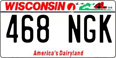WI license plate 468NGK