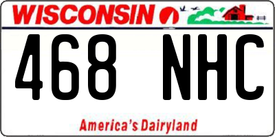 WI license plate 468NHC