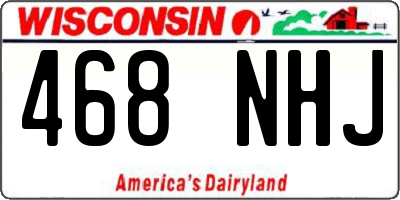 WI license plate 468NHJ