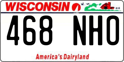WI license plate 468NHO