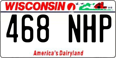 WI license plate 468NHP
