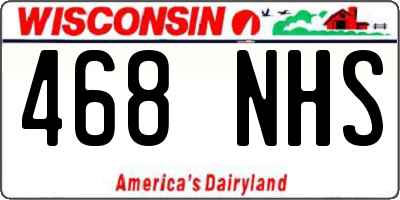 WI license plate 468NHS