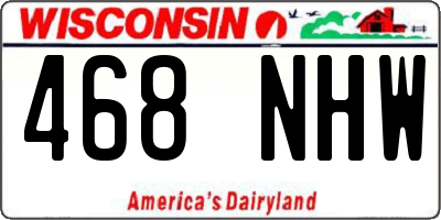 WI license plate 468NHW