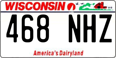 WI license plate 468NHZ
