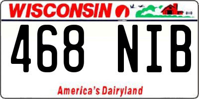 WI license plate 468NIB