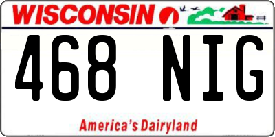 WI license plate 468NIG