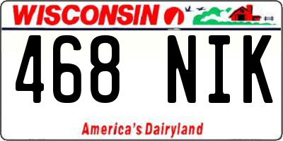 WI license plate 468NIK