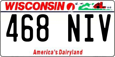 WI license plate 468NIV