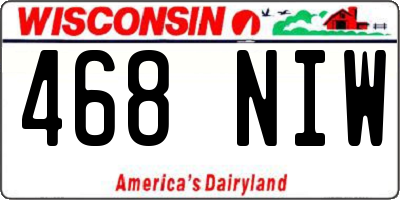 WI license plate 468NIW
