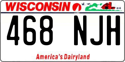 WI license plate 468NJH