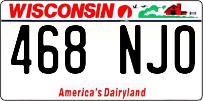 WI license plate 468NJO