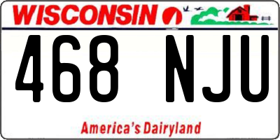 WI license plate 468NJU