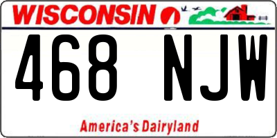 WI license plate 468NJW