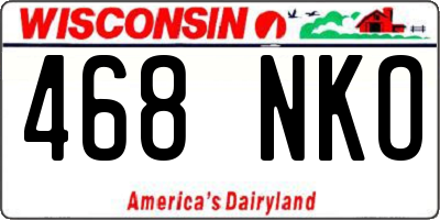WI license plate 468NKO