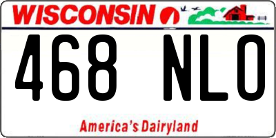 WI license plate 468NLO