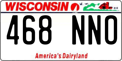 WI license plate 468NNO