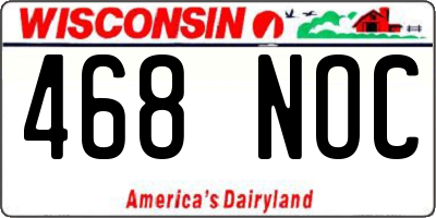 WI license plate 468NOC