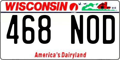 WI license plate 468NOD