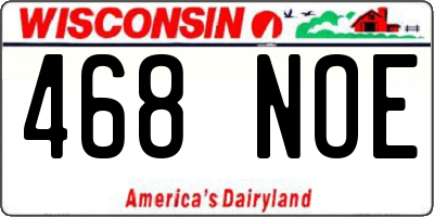 WI license plate 468NOE