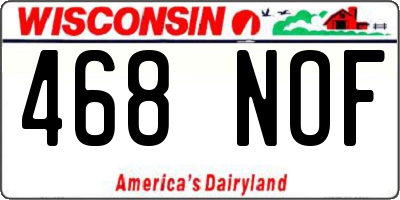 WI license plate 468NOF