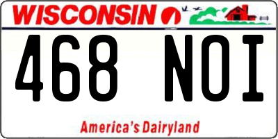 WI license plate 468NOI