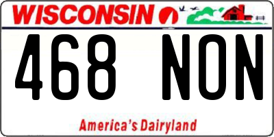 WI license plate 468NON
