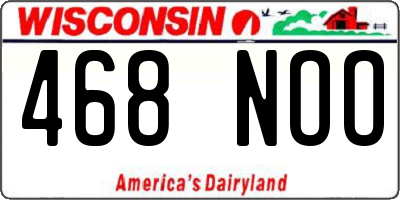 WI license plate 468NOO