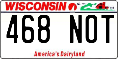 WI license plate 468NOT