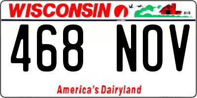 WI license plate 468NOV