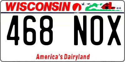 WI license plate 468NOX