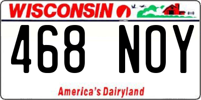 WI license plate 468NOY