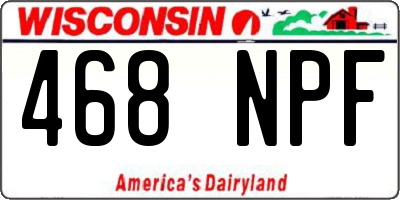 WI license plate 468NPF